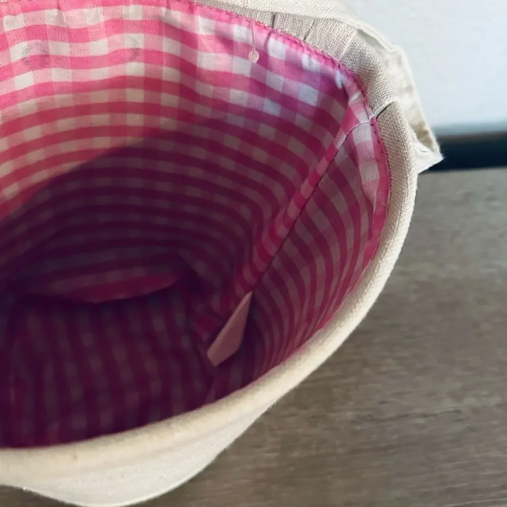 Easter Bunny Rabbit Basket Pink Gingham